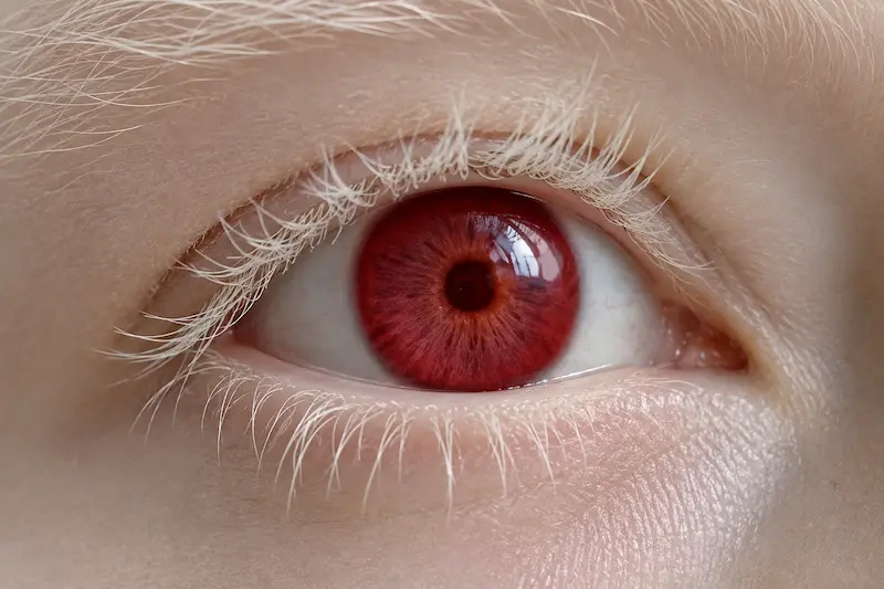 Rojo Iris albino