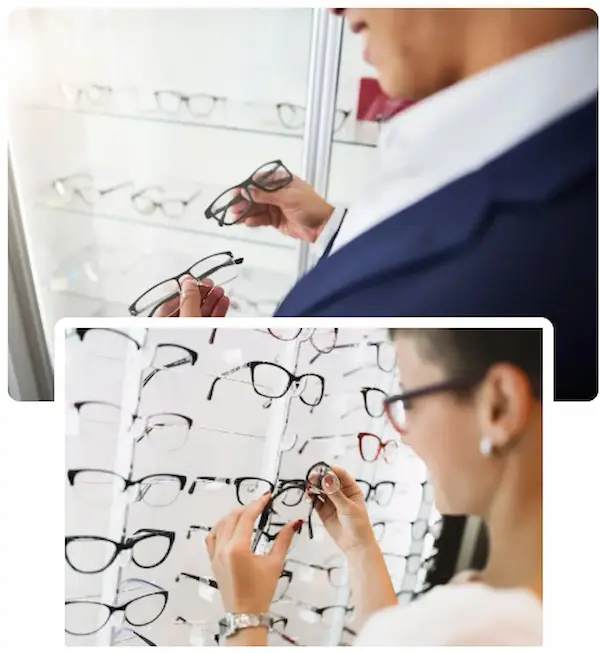 clientes felices escogiendo lentes de alta calidad en nuestra óptica